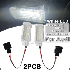 2x For Audi A1 A3 S3 A4 B5 B6 B7 B8 RS4 A5 A6 A7 A8 Q5 Q7 TT R8 LED Footwell Under Courtesy Light Luggage Trunk Glove Box Lamp