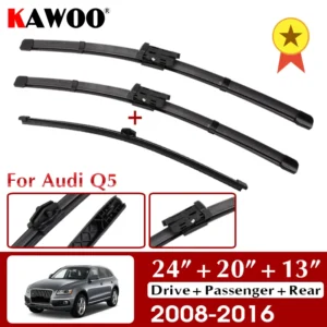 KAWOO Wiper LHD Front & Rear Wiper Blade Set For Audi Q5 2008 - 2016 2017 Windshield Windscreen Window 24"+20"+13"