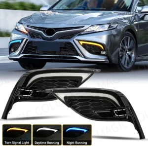 3 Colors Car LED Daytime Running Light Assembly For Toyota Camry 2021 2022 2023 2024 Turn Signal Fog Lamp Headlight Car Parts