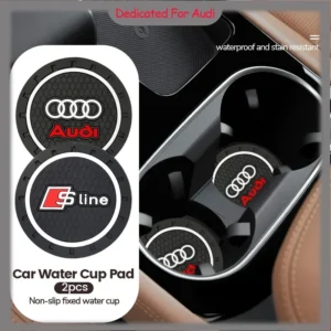 2Pcs Car Coaster Water Cup Bottle Holder Anti-slip Pad Mat For Audi Sline A6 C5 C6 C7 C8 A4 B5 B6 B7 B8 B9 S3 S4 S5 Q3 8U Q5 8R