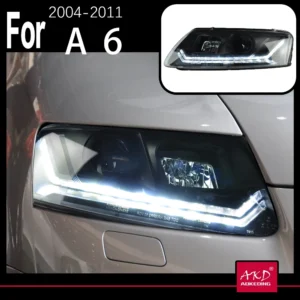 AKD Car Model Head Lamp for A6 Headlights 2004-2011 A6 LED Headlight C5 C6 Turn Signal DRL Bi Xenon Projector Auto Accessories
