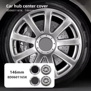 4pcs 146mm 8D0601165K Grey Black Wheel Center Hub Caps Rim Caps Emblems Badge logo for audi Quattro TT A2 A3 A4 A8 S6 Q5 Q7 RS6