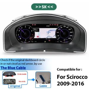 12.3'' Digital Dashboard Cluster For VW CC Scirocco Jetta 4 Golf 6 MK7 Passat B8 B6 7 Variant virtual Instrument Paneel Cockpit