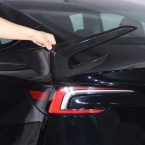 Für Tesla Modell 3 2023 2024 ABS Schwarz Auto Rücklicht Abdeckung Bremslicht Breite Anzeige Schutzhülle Dekorative Zubehör