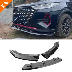 For Chery Tiggo 8 Pro Max 2024 2025 accessories Carbon Black Trim Car Front Shovel Front Lip Front Bumper Protector Anti Hit