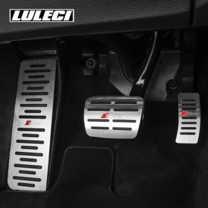 LULECI Gas Fuel Footrest Pedals Fit for Audi A4 A5 A6 F5A B9 B8 C7 C8 Anti-slip Accelerator Brake No Drilling Pedal Cover Pads