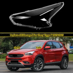 For Chery Tiggo 7 2015-2019 Transparent Front Headlight Cover with Plexiglass Lampshade and Shell Mask for Headlamp Replacement
