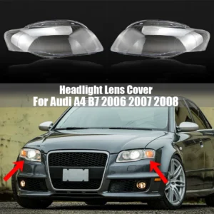 For Audi A4 B7 2006 2007 2008 Headlamp Cover Transparent Headlight Shell Lens Plexiglass Replace Original Lampshade
