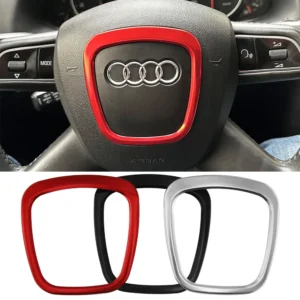 Car Styling Steering Wheel Center Badge Decoration Cover For Audi A3 8P A4 B7 A5 A6 C6 A7 A8 Q5 Q7 Sline Logo Trim Ring Stickers