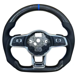 For VW Golf MK 6 7 7.5 GTI GTD GTE R Polo Customm carbon fiber RLine sports steering wheel half leather Alcantara Multi-color