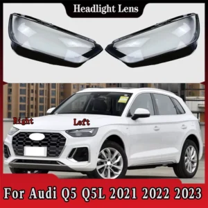 For Audi Q5 Q5L 2021 2022 2023 Transparent Headlight Cover Headlamp Shell Clear Lens Plexiglass Replace Original Lampshade