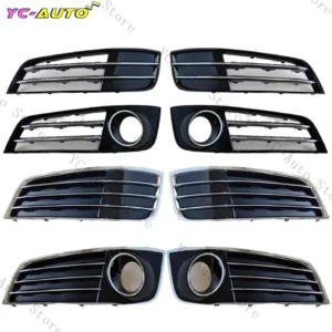 For Audi A8L A8 D4 2010 2011 2013 Car Front Fog Light Frame Cover Chrome Grille Fog Lamp Grill Accessories
