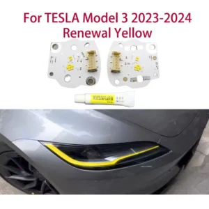 Für TESLA Modell 3 2023-2024 Erneuerung Zitronengelb DRL Chip Angel Eyes Auto helle Farbmodifikation Autoscheinwerfer Vorschaltgerät Chip
